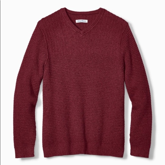 Tommy Bahama Isidro Auburn V Neck Cotton. Sweater Size M - Picture 10 of 10